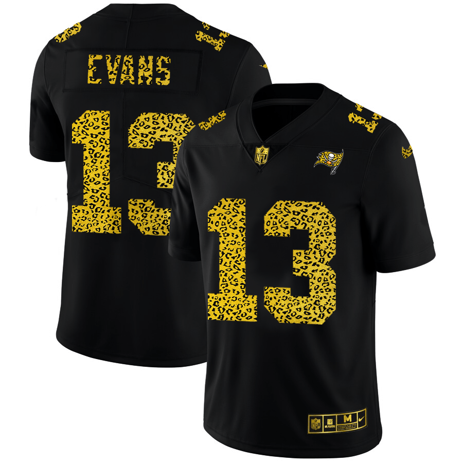 Tampa Bay Buccaneers #13 Mike Evans Nike Leopard Print Fashion Vapor Limited NFL Jersey Black