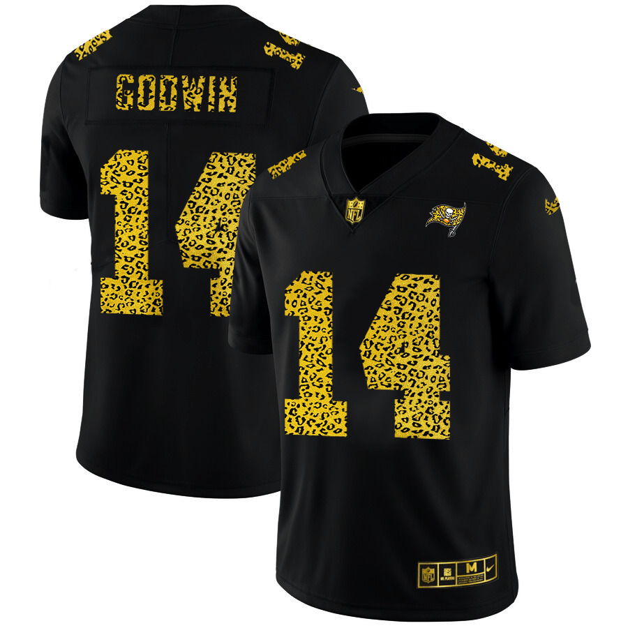 Tampa Bay Buccaneers #14 Chris Godwin Nike Leopard Print Fashion Vapor Limited NFL Jersey Black