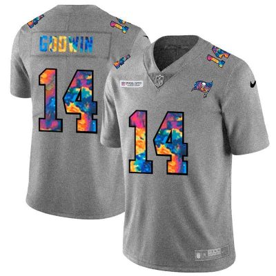Tampa Bay Buccaneers #14 Chris Godwin Nike Multi-Color 2020 NFL Crucial Catch NFL Jersey Greyheather