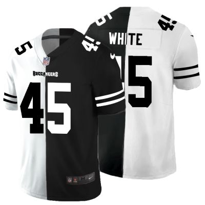 Tampa Bay Buccaneers #45 Devin White Black V White Peace Split Nike Vapor Untouchable Limited NFL Jersey
