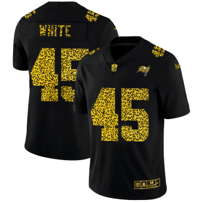 Tampa Bay Buccaneers #45 Devin White Nike Leopard Print Fashion Vapor Limited NFL Jersey Black