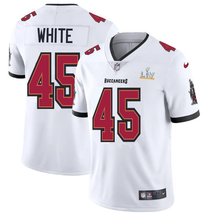 Tampa Bay Buccaneers #45 Devin White Super Bowl LV Bound Nike White Vapor Limited Jersey