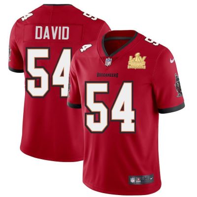 Tampa Bay Buccaneers #54 Lavonte David Super Bowl LV Champions Patch Nike Red Vapor Limited Jersey