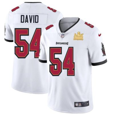 Tampa Bay Buccaneers #54 Lavonte David Super Bowl LV Champions Patch Nike White Vapor Limited Jersey