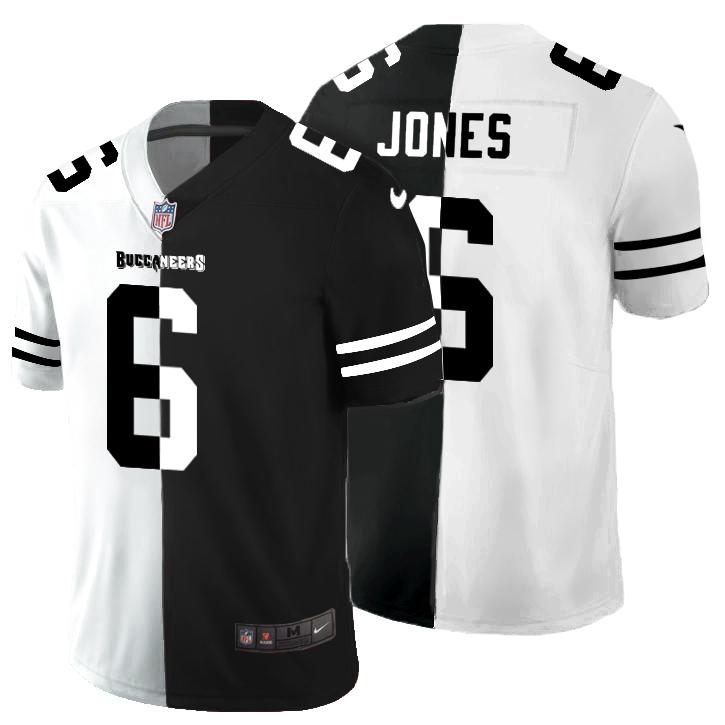 Tampa Bay Buccaneers #6 Julio Jones Black V White Peace Split Nike Vapor Untouchable Limited NFL Jersey