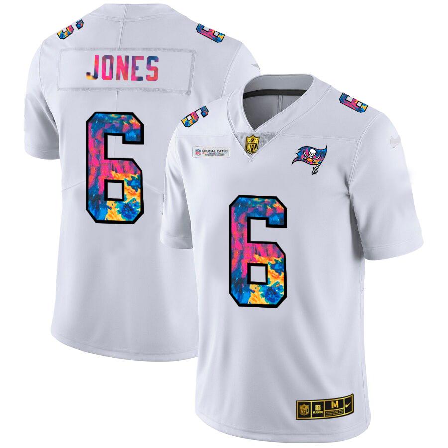 Tampa Bay Buccaneers #6 Julio Jones White Nike Multi-Color 2020 NFL Crucial Catch Limited NFL Jersey