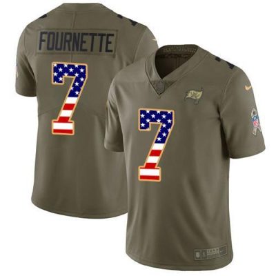 Tampa Bay Buccaneers #7 Leonard Fournette Olive/USA Flag Stitched NFL Limited 2017 Salute To Service Jersey