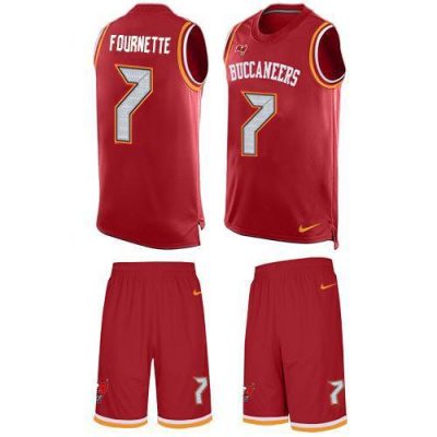 Tampa Bay Buccaneers #7 Leonard Fournette Red Team Color Stitched NFL Limited Tank Top Suit Jersey