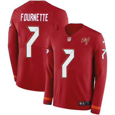Tampa Bay Buccaneers #7 Leonard Fournette Red Team Color Stitched NFL Limited Therma Long Sleeve Jersey