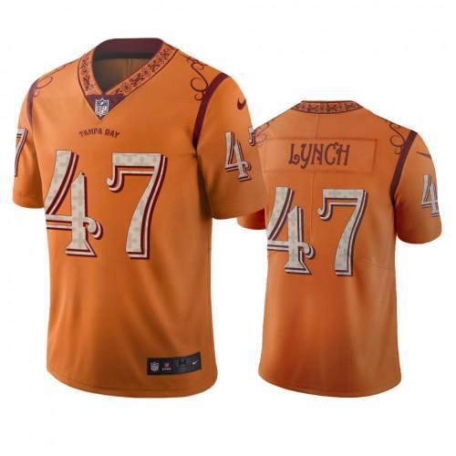 Tampa Bay Tampa Bay Buccaneers #47 John Lynch Orange Vapor Limited City Edition Jersey