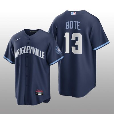 City Connect Chicago Cubs David Bote Replica Navy Jersey