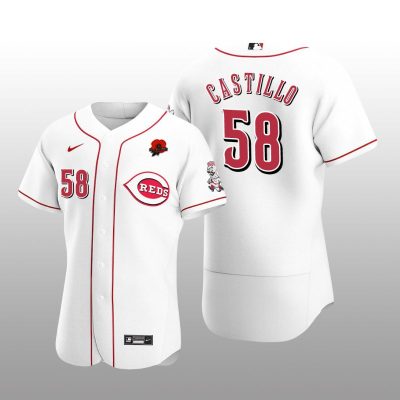 Memorial Day Luis Castillo Authentic White Jersey Cincinnati Reds