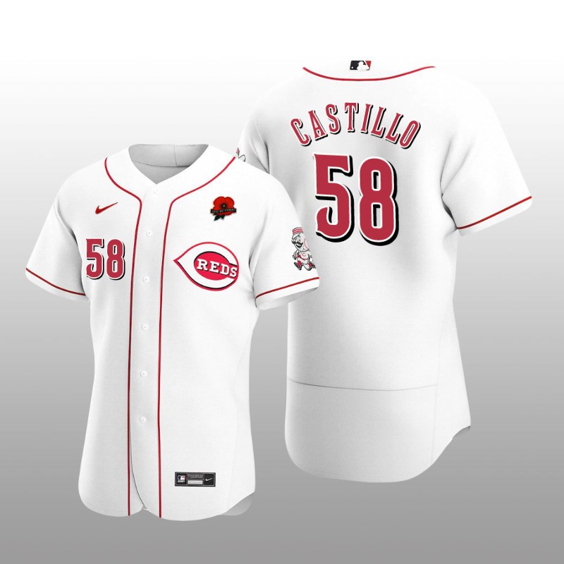 Memorial Day Luis Castillo Authentic White Jersey Cincinnati Reds