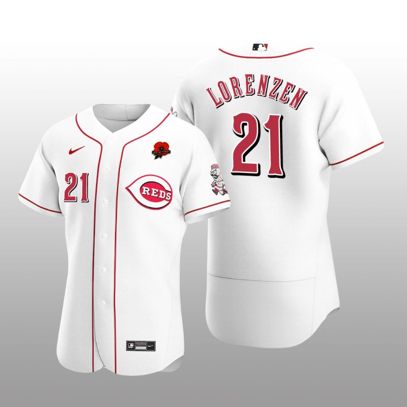 Memorial Day Michael Lorenzen Authentic White Jersey Cincinnati Reds