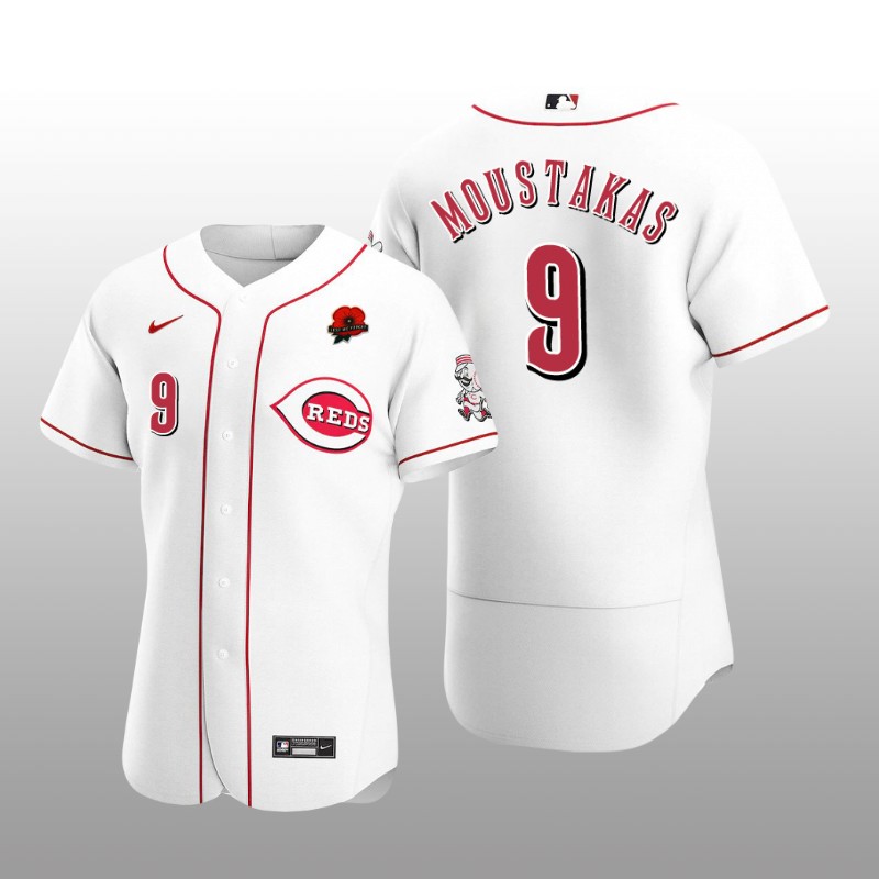Memorial Day Mike Moustakas Authentic White Jersey Cincinnati Reds