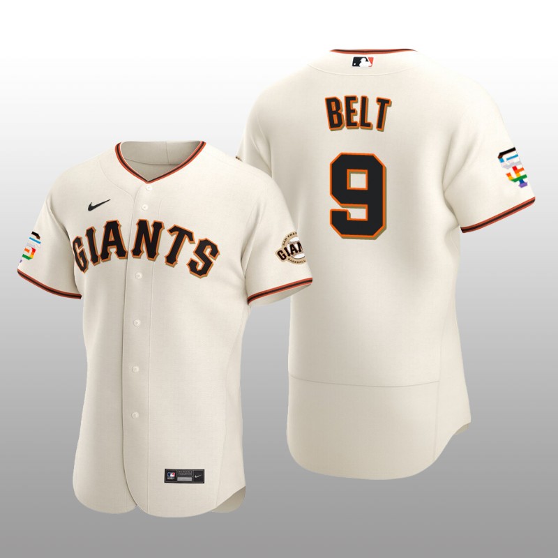 Pride Month San Francisco Giants Brandon Belt Authentic Home Cream Jersey