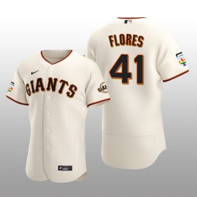 Pride Month San Francisco Giants Wilmer Flores Authentic Home Cream Jersey