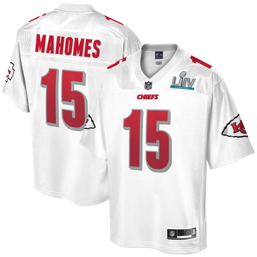 Men's Kansas City Chiefs #15 Patrick Mahomes NFL Pro Line White Super Bowl LIV Champions Jersey