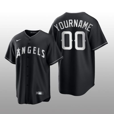 Angels Custom All Black Fashion Serise Replica Jersey Black White