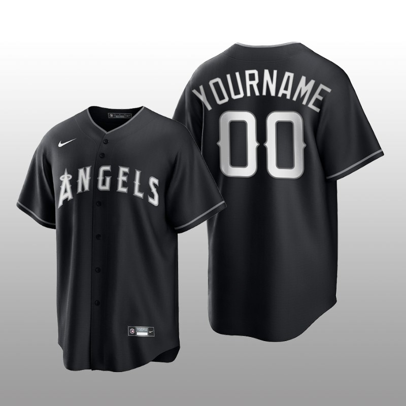 Angels Custom All Black Fashion Serise Replica Jersey Black White