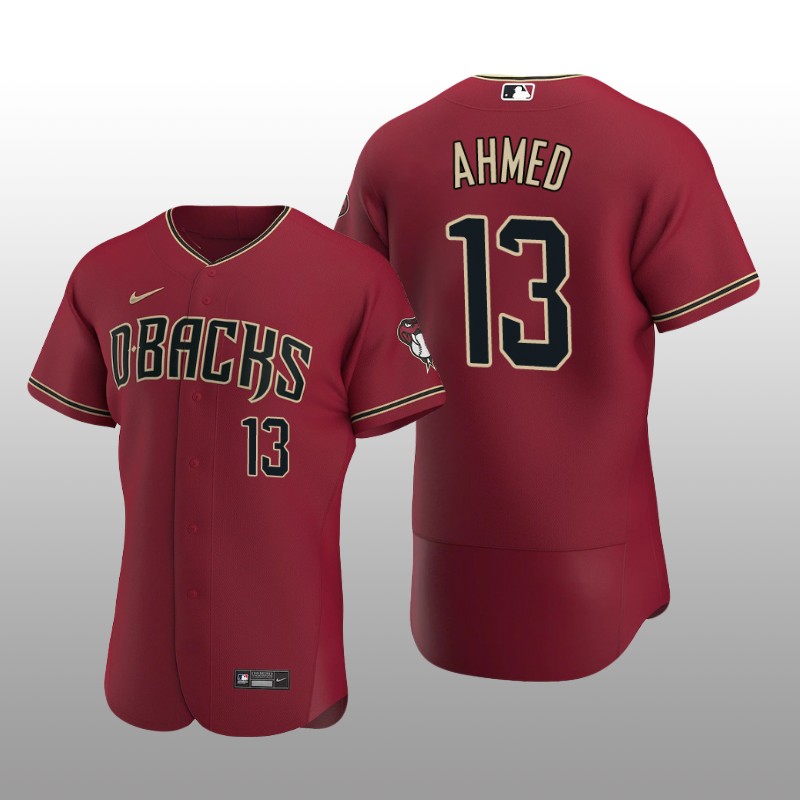 Arizona Diamondbacks Nick Ahmed Authentic Alternate Crimson Jersey