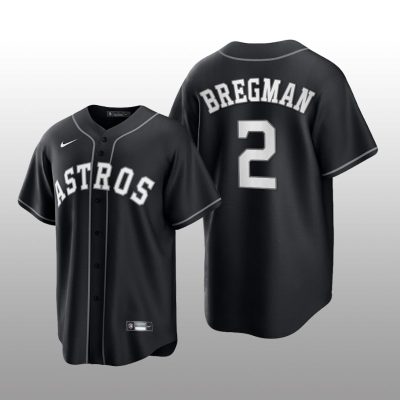Astros Alex Bregman All Black Fashion Serise Replica Jersey Black White