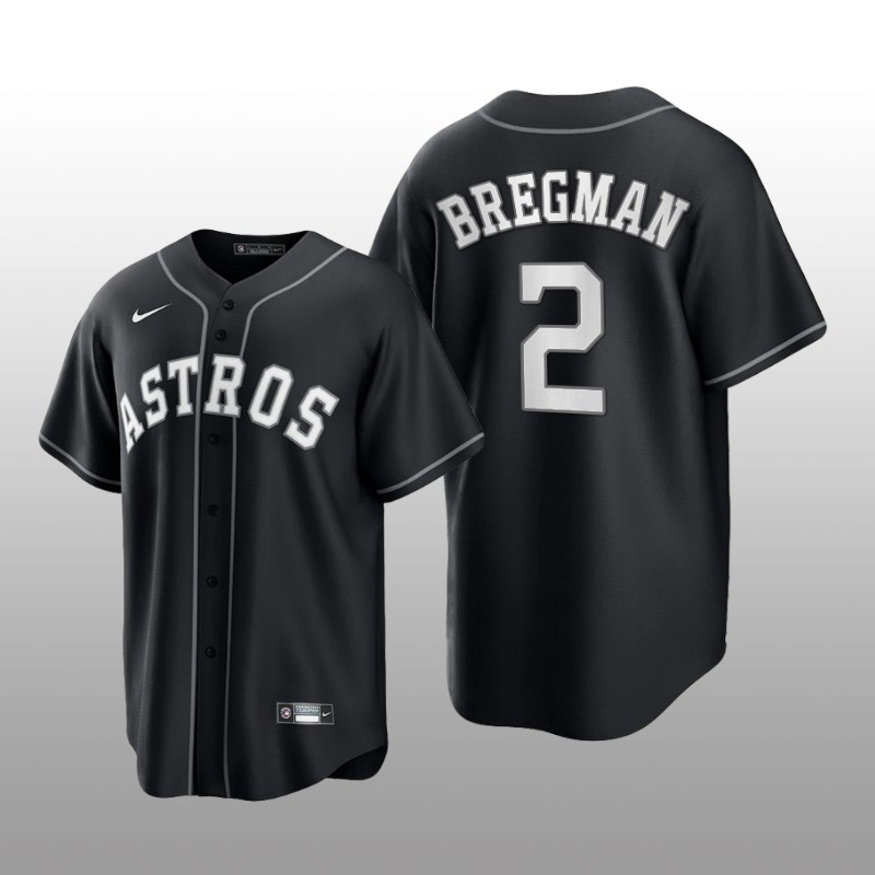Astros Alex Bregman All Black Fashion Serise Replica Jersey Black White