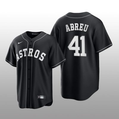 Astros Bryan Abreu All Black Fashion Serise Replica Jersey Black White