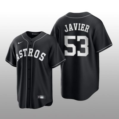 Astros Cristian Javier All Black Fashion Serise Replica Jersey Black White