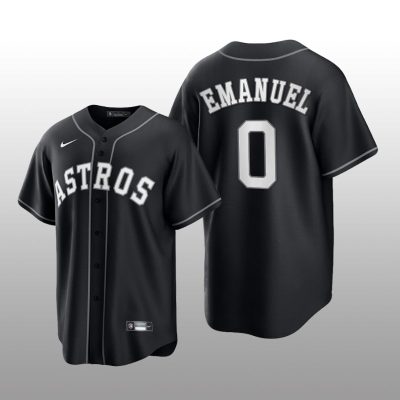 Astros Kent Emanuel All Black Fashion Serise Replica Jersey Black White