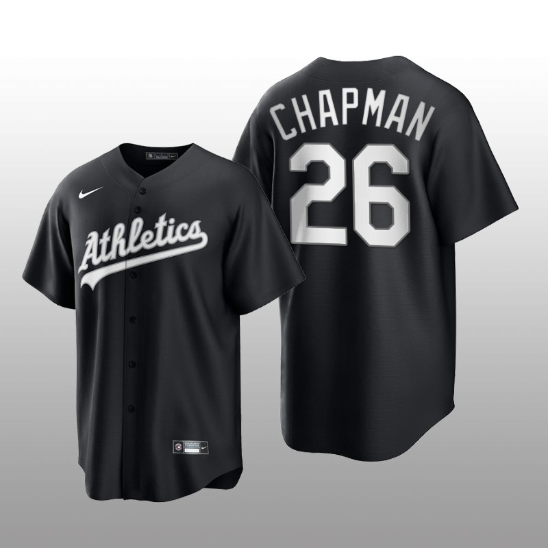 Athletics Matt Chapman All Black Fashion Serise Replica Jersey Black White