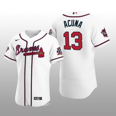 Atlanta Braves Acuna White MLB All-Star Game Patch Official Authentic Custom Jersey