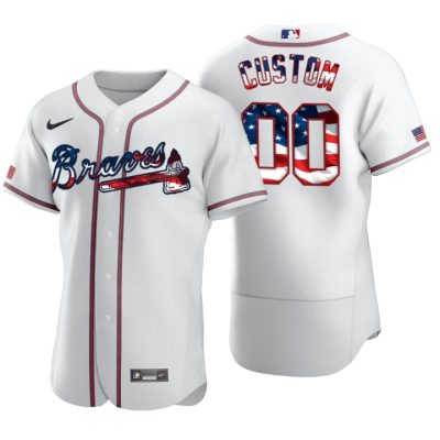 Atlanta Braves Custom White 2020 Stars & Stripes 4th of July Jersey