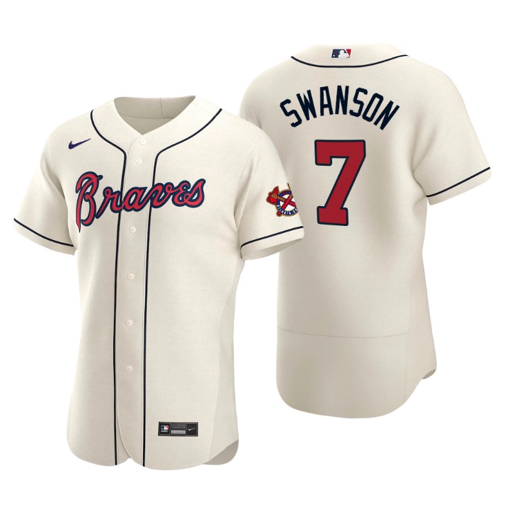 Atlanta Braves Dansby Swanson Cream Authentic 2020 Alternate Jersey