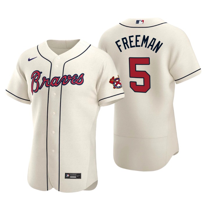 Atlanta Braves Freddie Freeman Cream Authentic 2020 Alternate Jersey