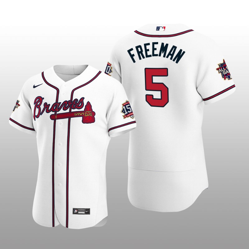 Atlanta Braves Freddie Freeman White MLB All-Star Game Patch Official Authentic Custom Jersey