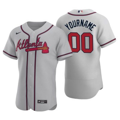 Atlanta Braves Gray 2020 Road Authentic Custom Men's Jersey