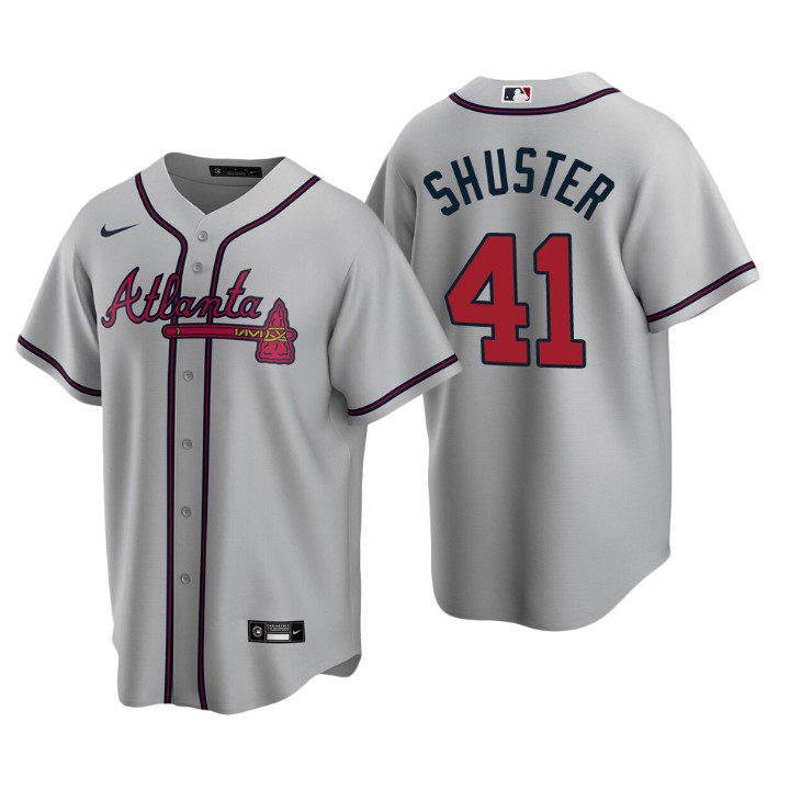 Atlanta Braves Jared Shuster Gray 2020 MLB Draft Road Replica Jersey