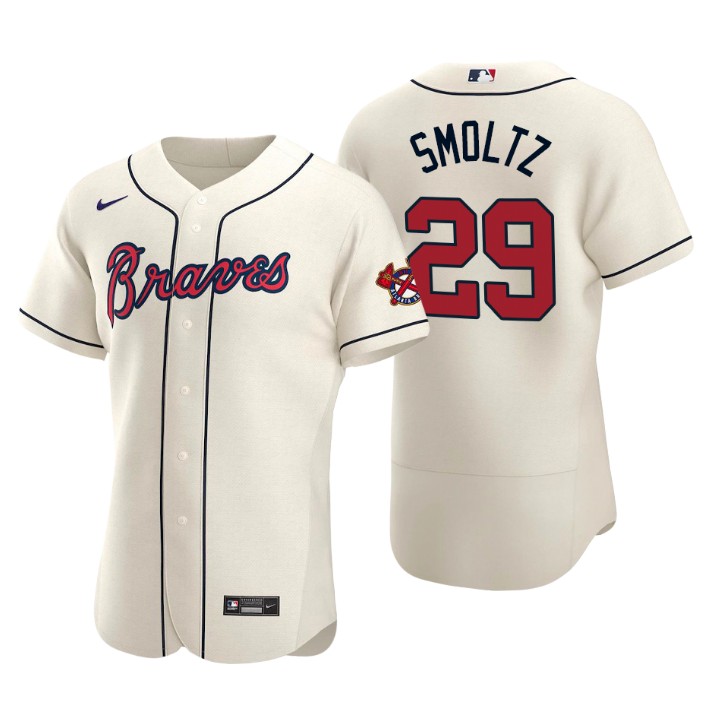 Atlanta Braves John Smoltz Cream Authentic 2020 Alternate Jersey