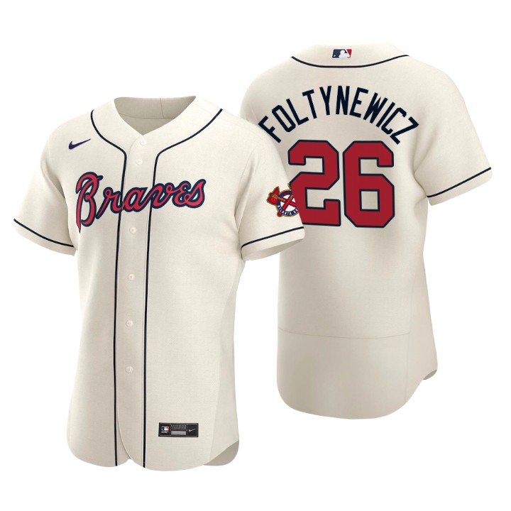Atlanta Braves Mike Foltynewicz Cream Authentic 2020 Alternate Jersey