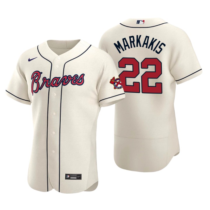 Atlanta Braves Nick Markakis Cream Authentic 2020 Alternate Jersey