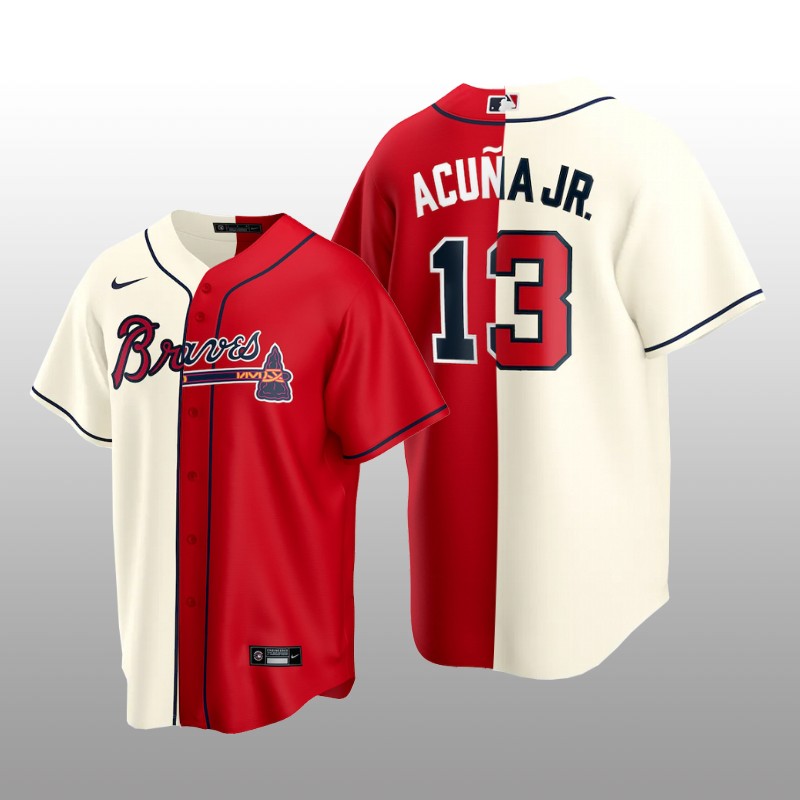 Atlanta Braves Nike Jersey Ronald Acuna Jr. White-Red Split