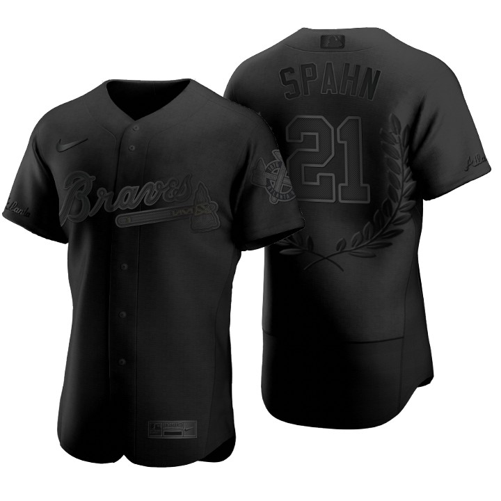 Atlanta Braves Warren Spahn Black Awards Collection Retirement Jersey
