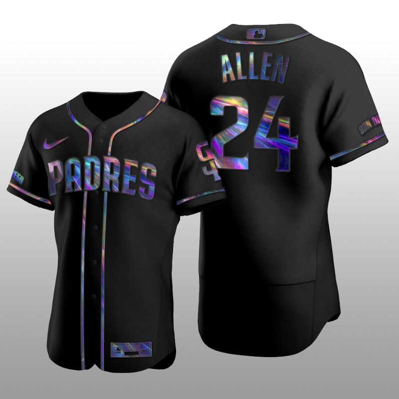 Authentic Greg Allen San Diego Padres Holographic Black Golden Edition Jersey