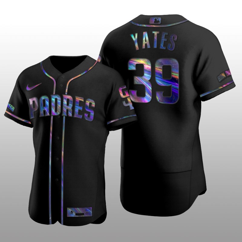 Authentic Kirby Yates San Diego Padres Holographic Black Golden Edition Jersey
