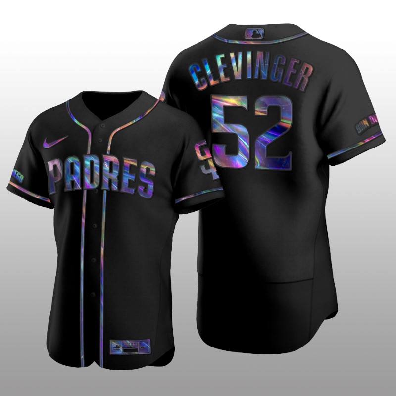 Authentic Mike Clevinger San Diego Padres Holographic Black Golden Edition Jersey