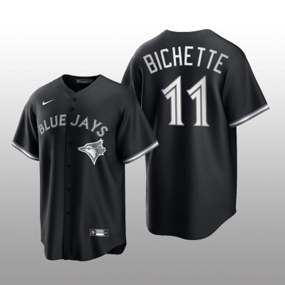 Blue Jays Bo Bichette All Black Fashion Serise Replica Black White Jersey