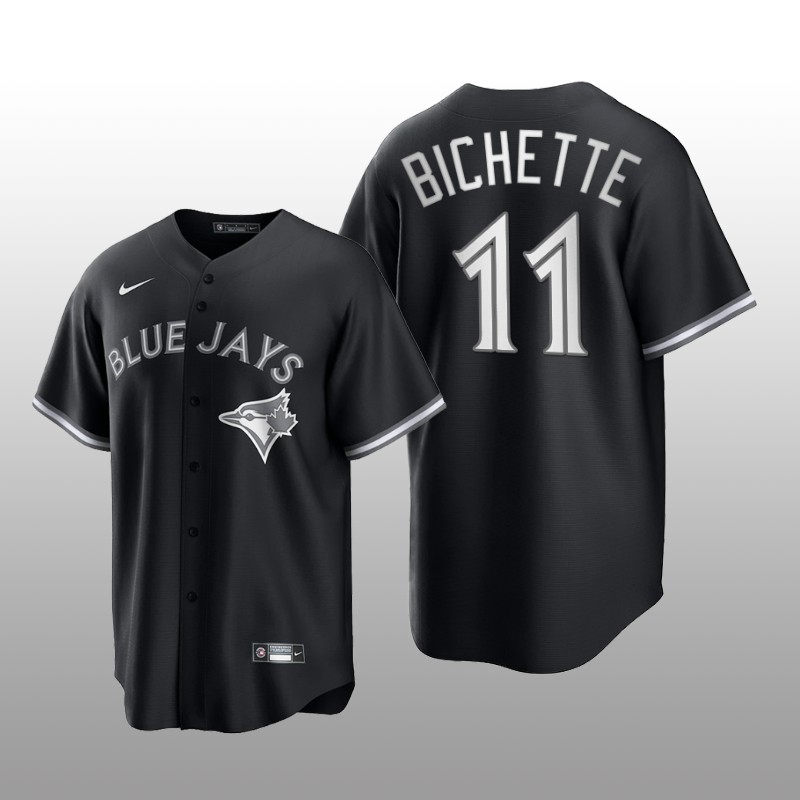 Blue Jays Bo Bichette All Black Fashion Serise Replica Black White Jersey