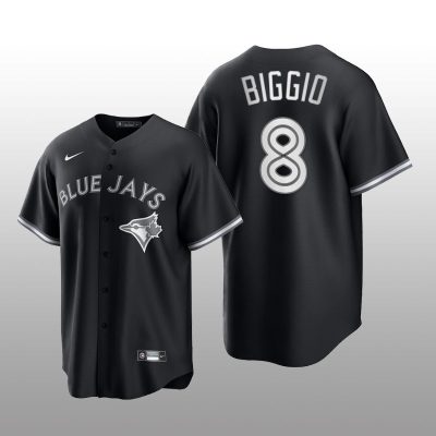 Blue Jays Cavan Biggio All Black Fashion Serise Replica Black White Jersey