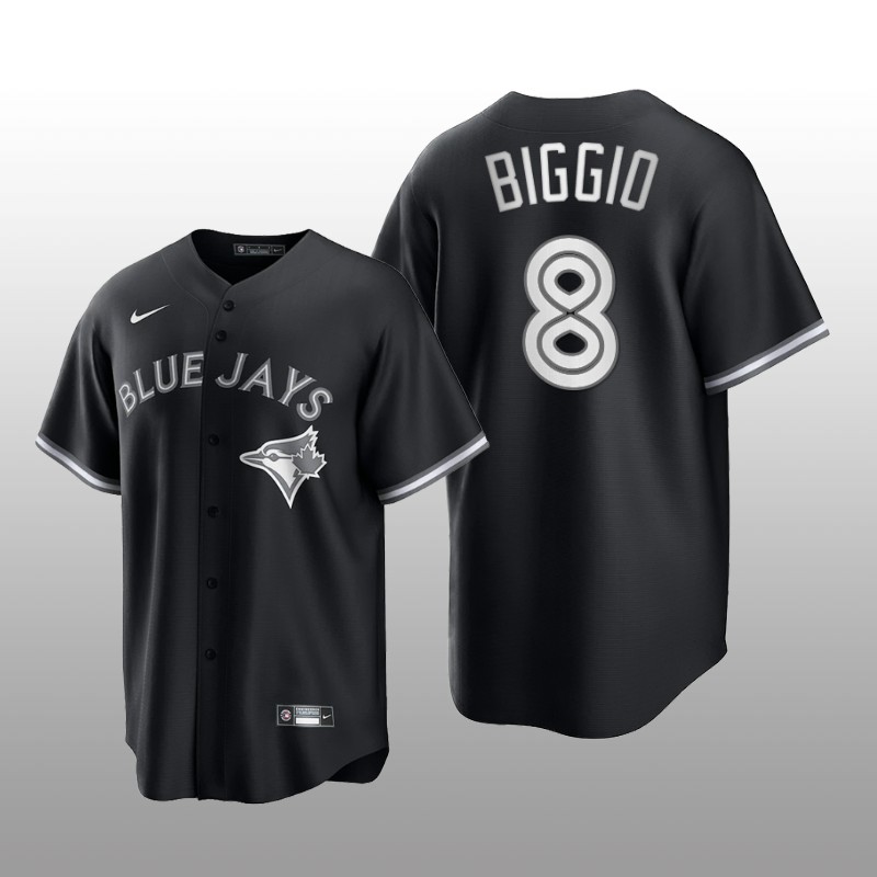 Blue Jays Cavan Biggio All Black Fashion Serise Replica Black White Jersey
